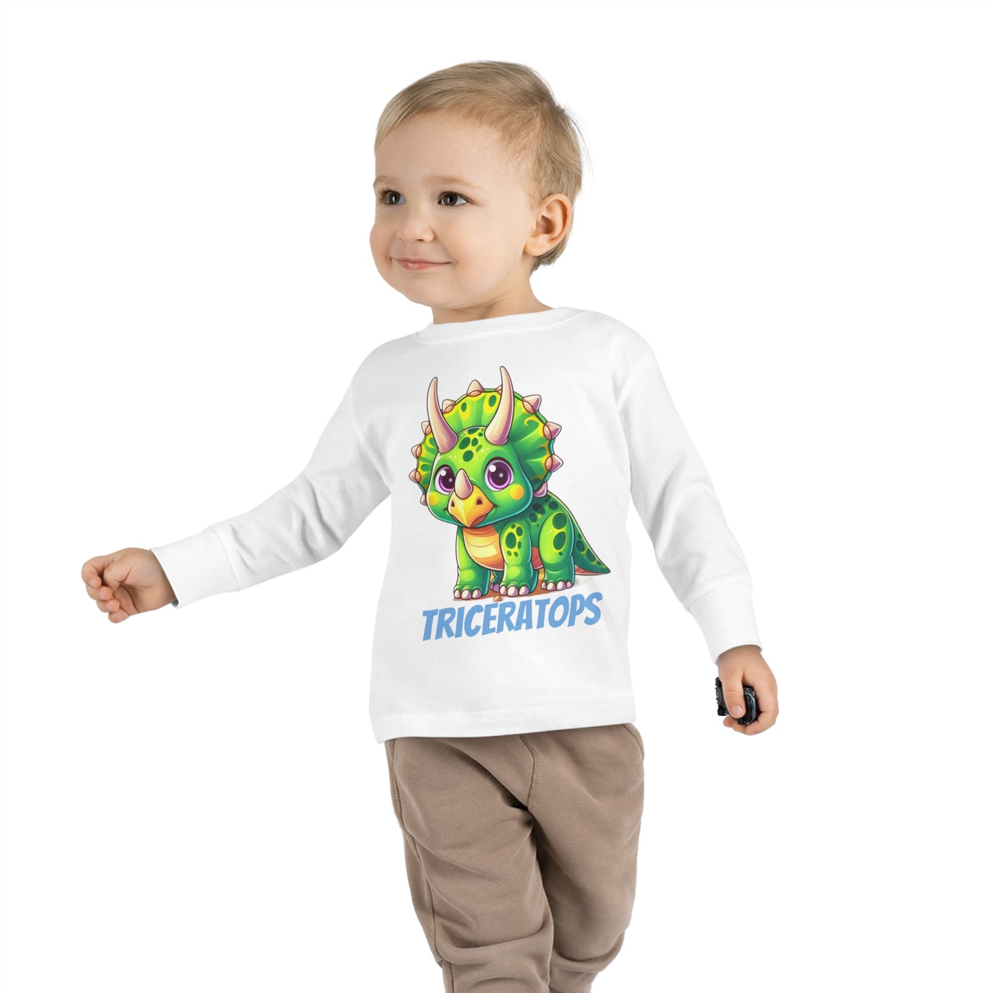 Triceratops Dinosaur - Toddler Long Sleeve T-shirt