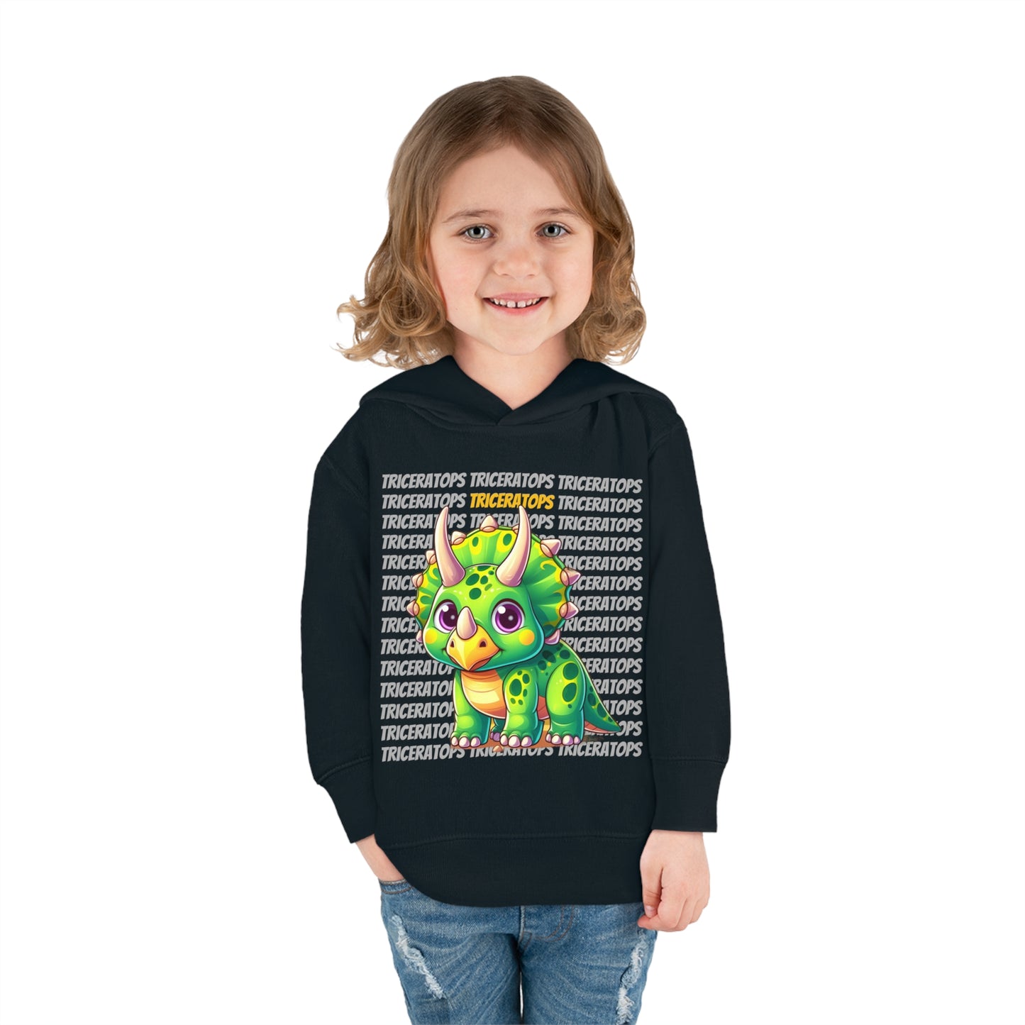 Triceratops Cartoon Dinosaur Toddler & Kids Hoodie Sweater