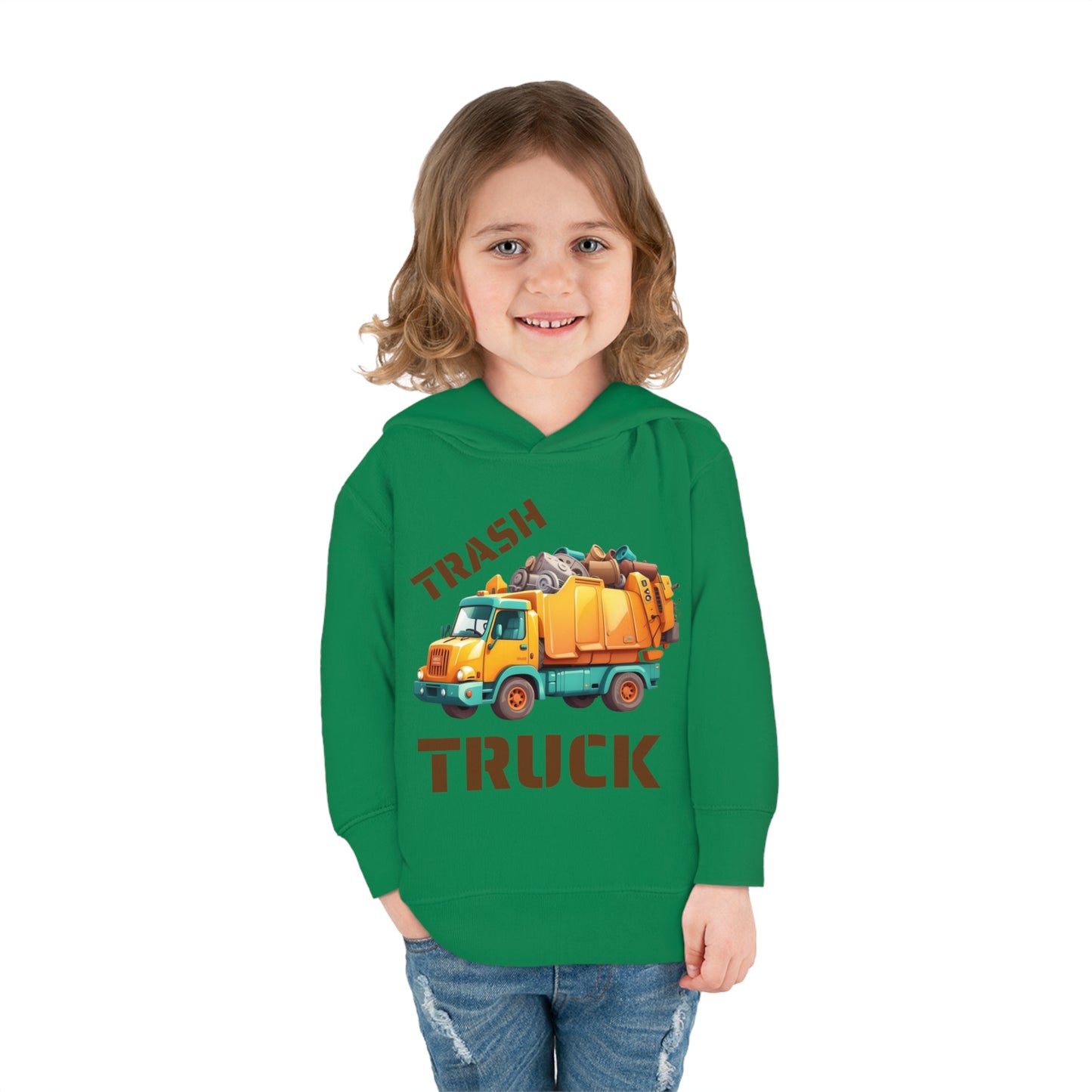 Trash Truck Cartoon Toddler Pull Over Hoodie Sweater