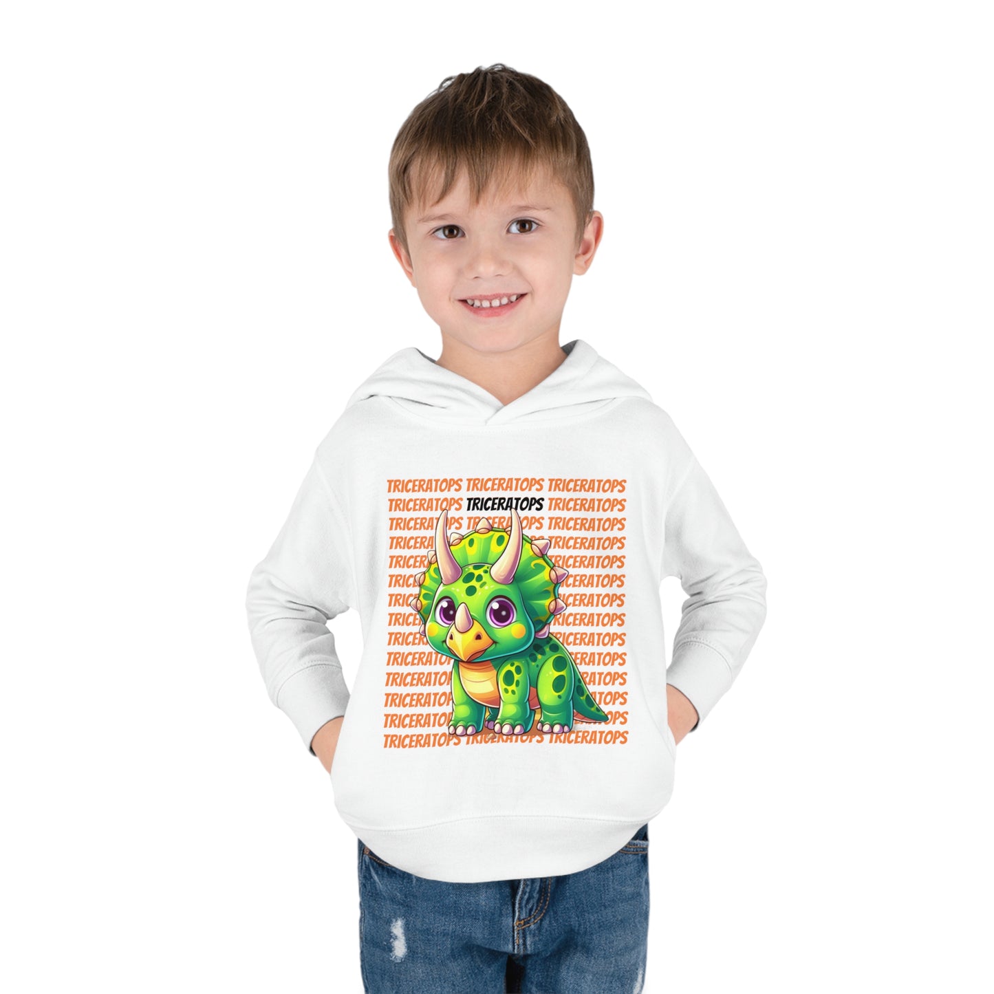 Triceratops Cartoon Dinosaur Toddler & Kids Hoodie Sweater