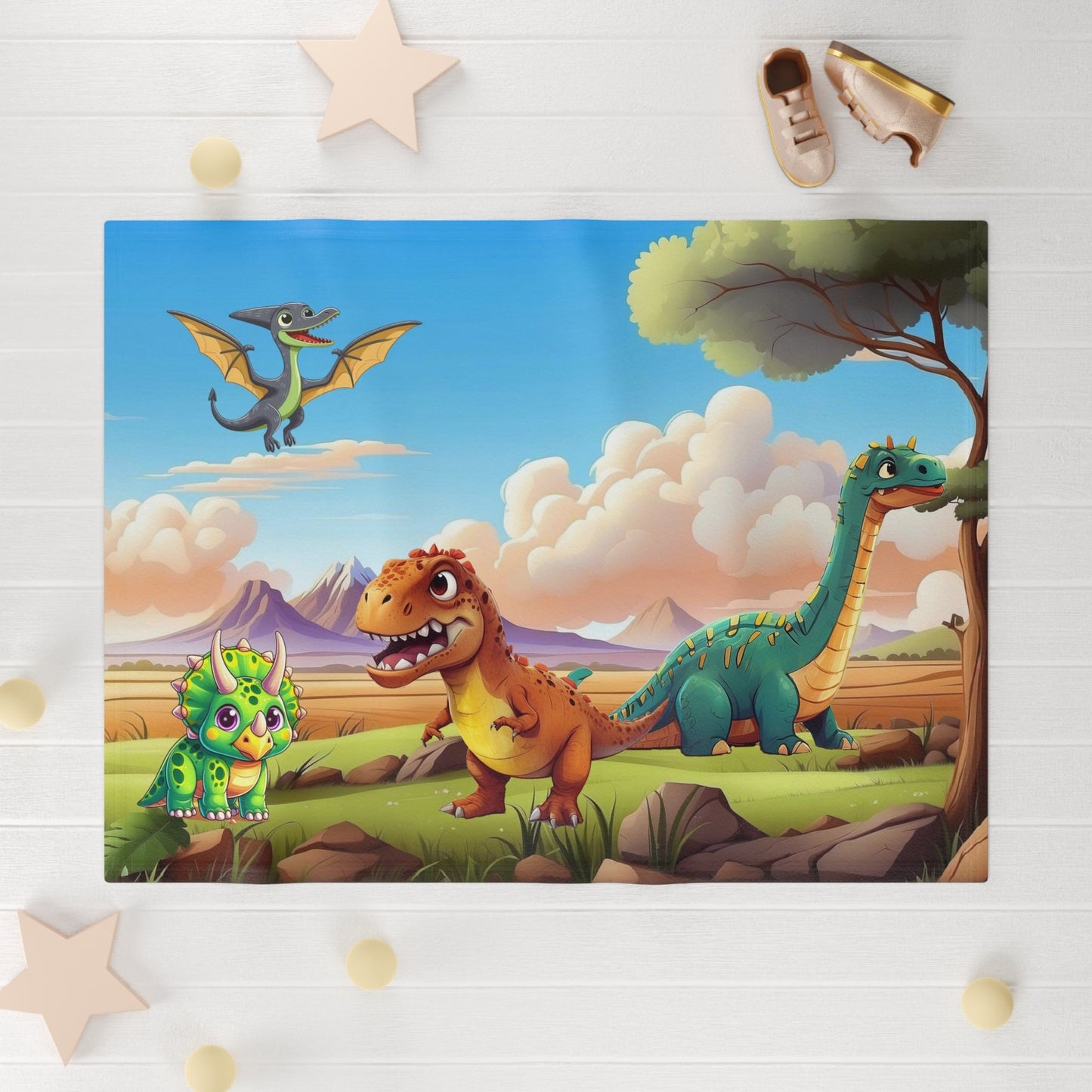 Baby Toddler Dinosaur - Soft Fleece Baby Blanket