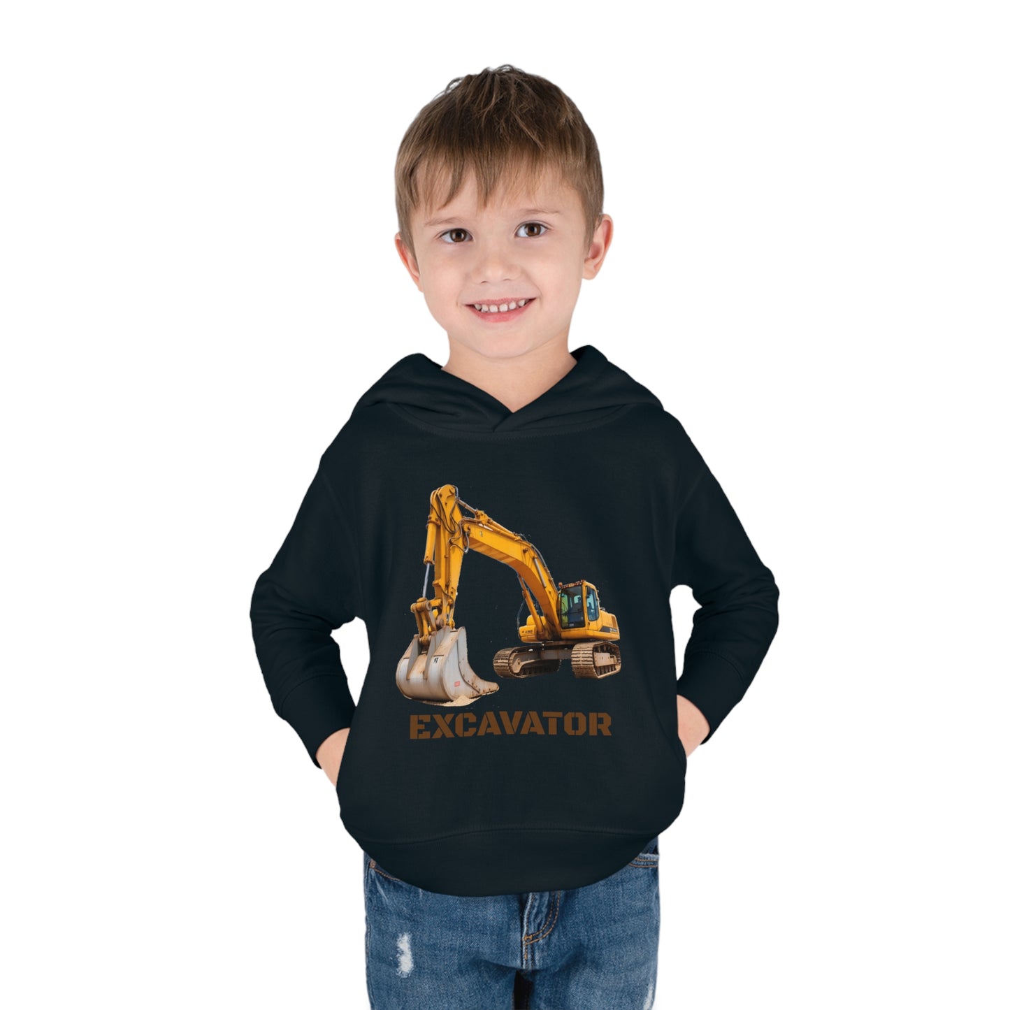 Excavator Construction Vehicle - Toddler Pullover Fleece Hoodie