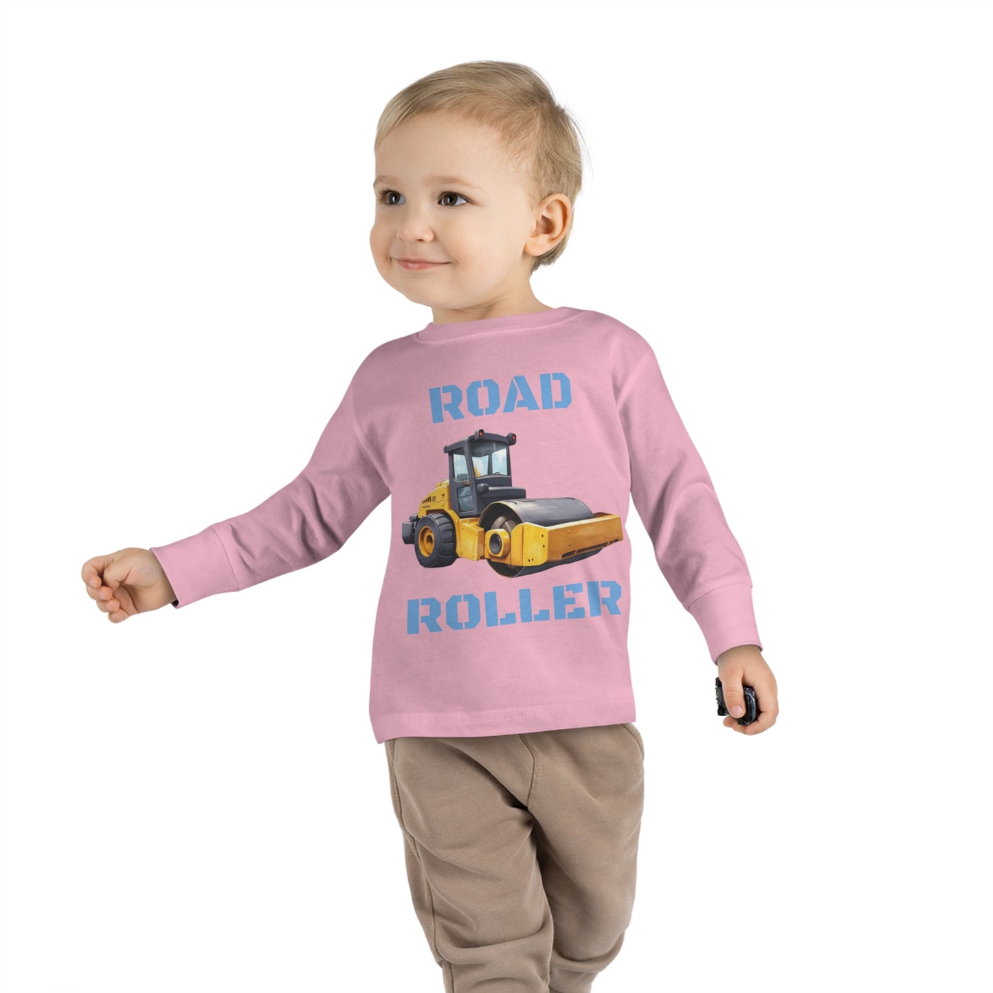 Road Roller Construction Vehicle Toddler Long Sleeve Tee