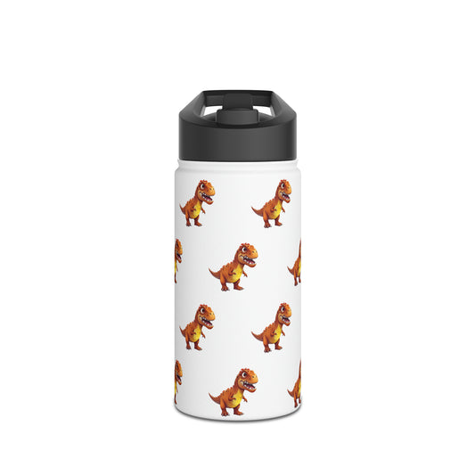 Cartoon T-rex Kids Tumbler Stainless Steel Water Bottle, Standard Lid