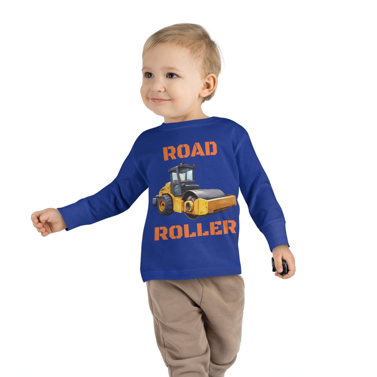 Road Roller Construction Vehicle Toddler Long Sleeve Tee