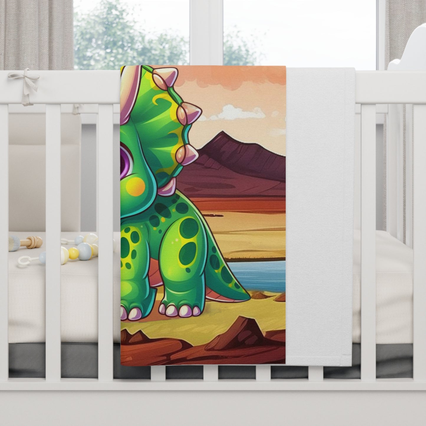 Triceratops Cartoon Dinosaur Soft Fleece Baby Blanket