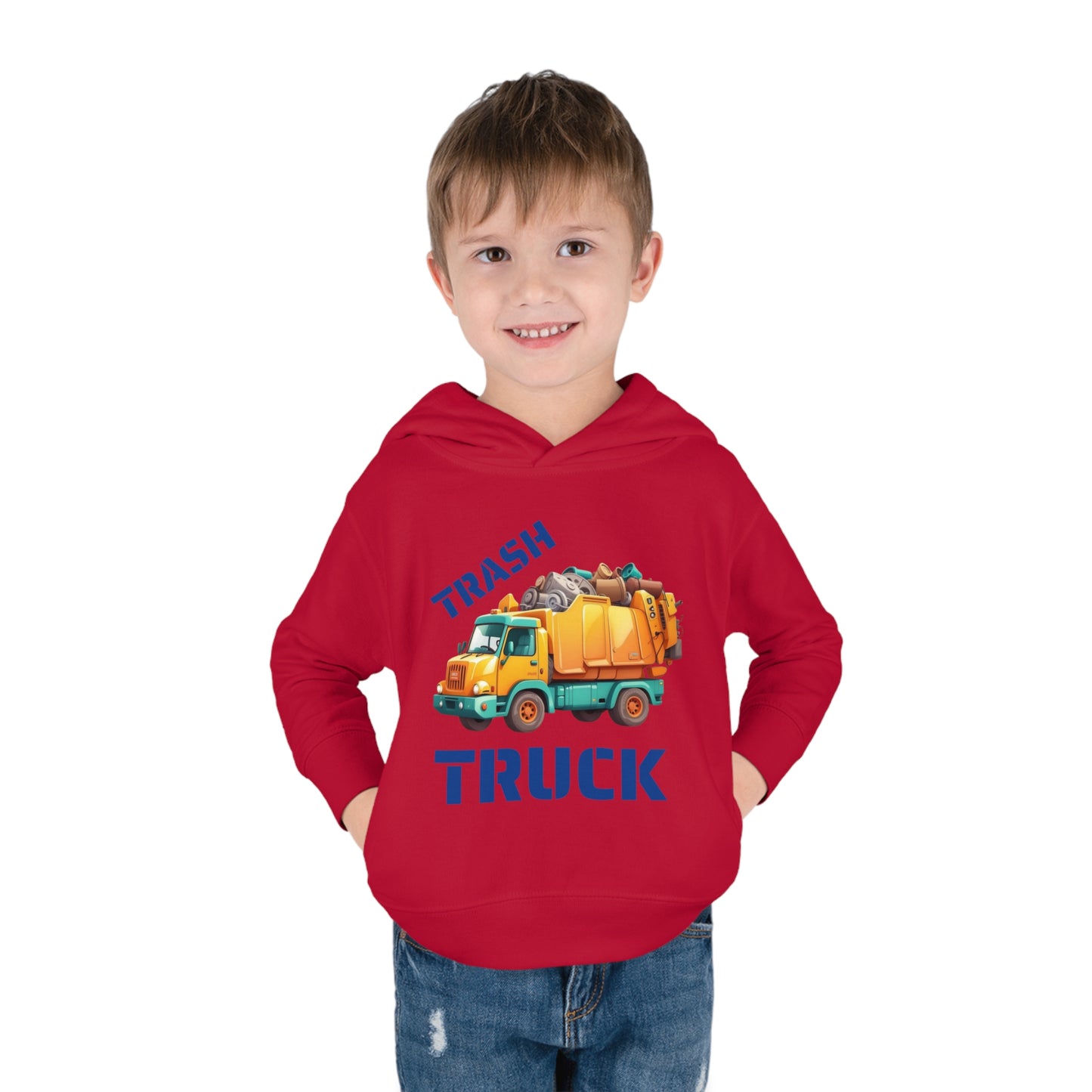 Trash Truck Cartoon Toddler Pull Over Hoodie Sweater