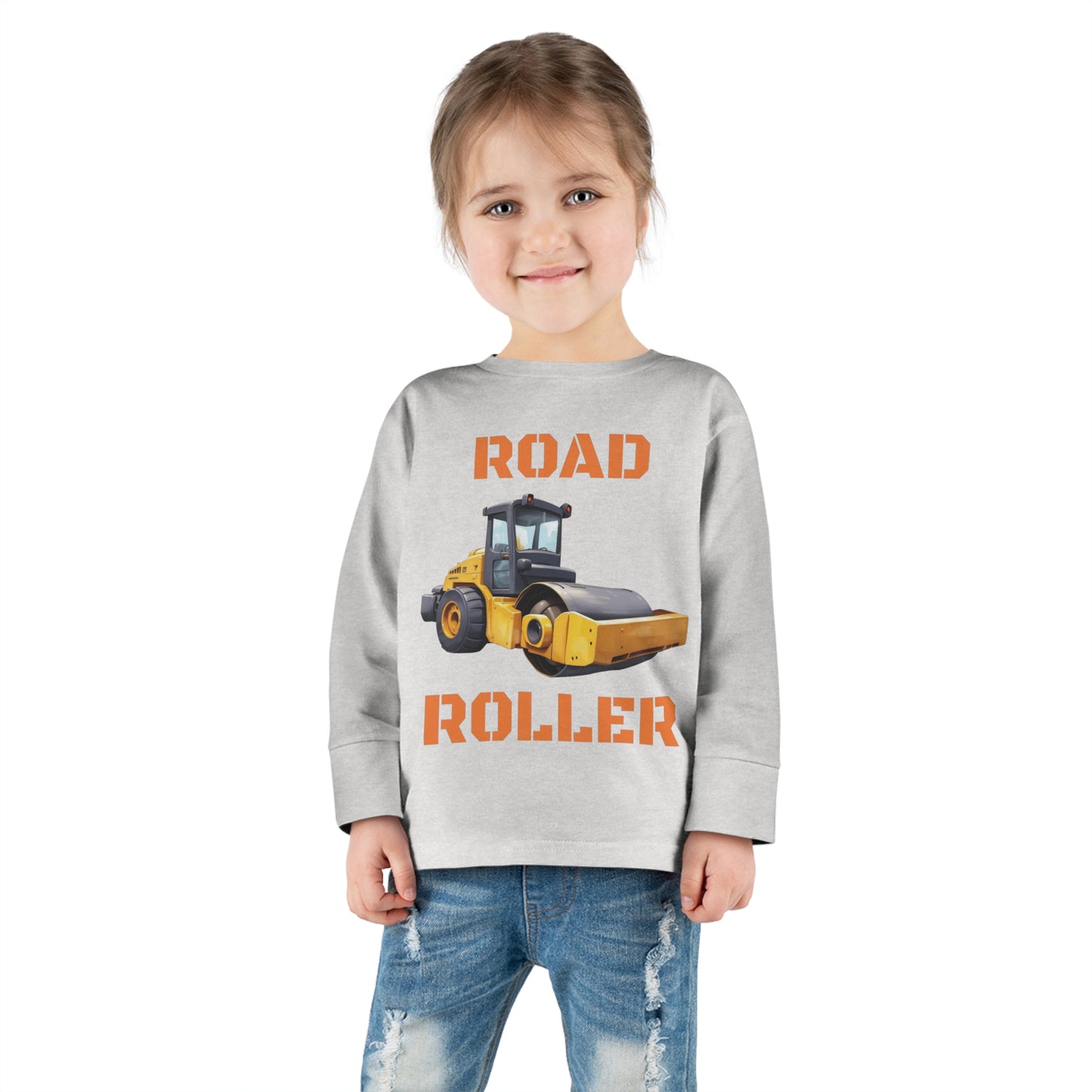 Road Roller Construction Vehicle Toddler Long Sleeve Tee