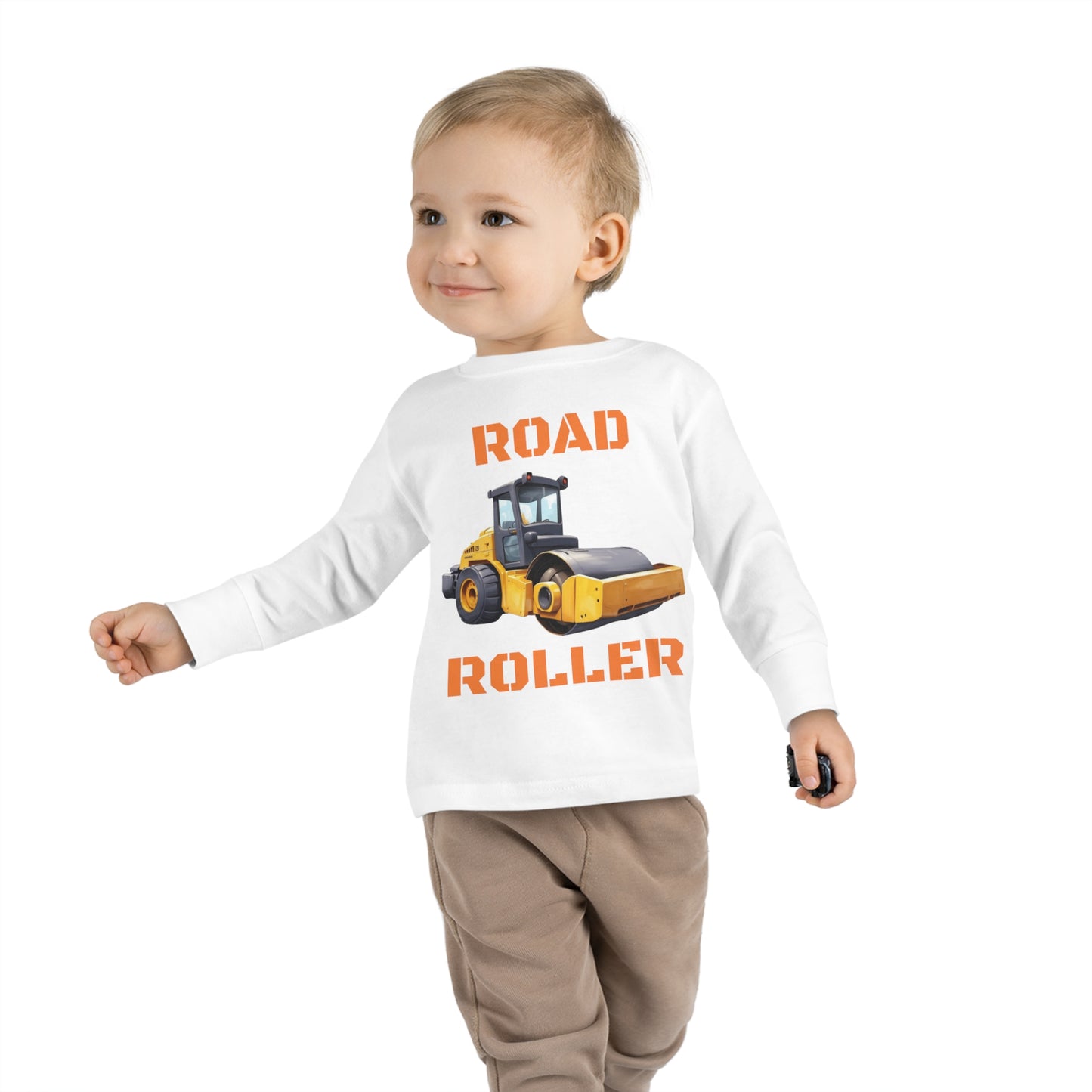 Road Roller Construction Vehicle Toddler Long Sleeve Tee