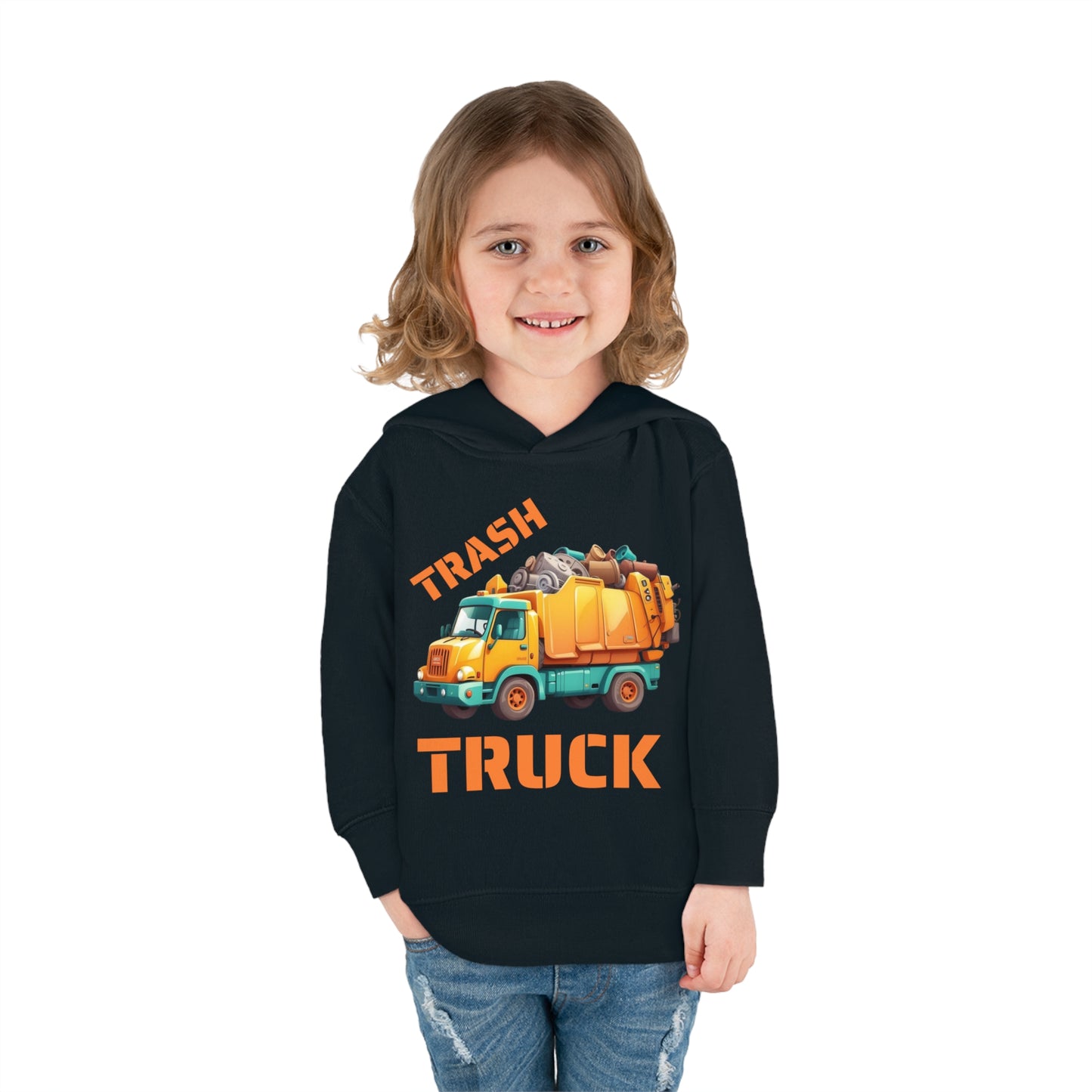 Trash Truck Cartoon Toddler Pull Over Hoodie Sweater