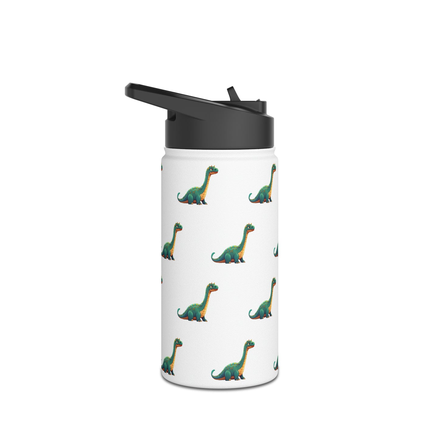 Cartoon Brachiosaurus Kids Tumbler Stainless Steel Water Bottle, Standard Lid